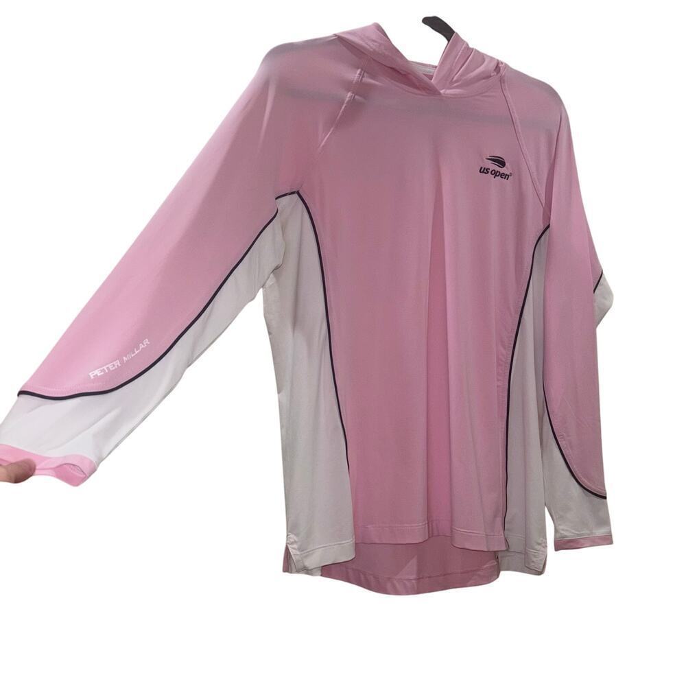 Peter Millar US Open Performance Pullover Hoodie –Pink, White & Navy –Size Large - Picture 5 of 15